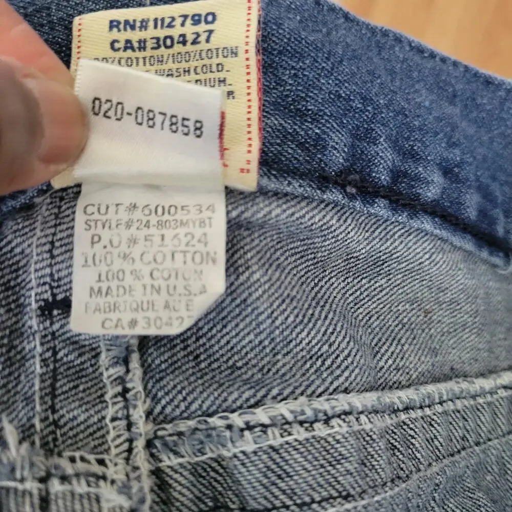 True Religion Mens Denim Shorts Sz 34 Blue‎ Jean Medium Wash Whiskers